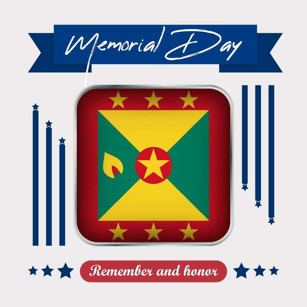 Grenada Memorial Day Vector Illustration