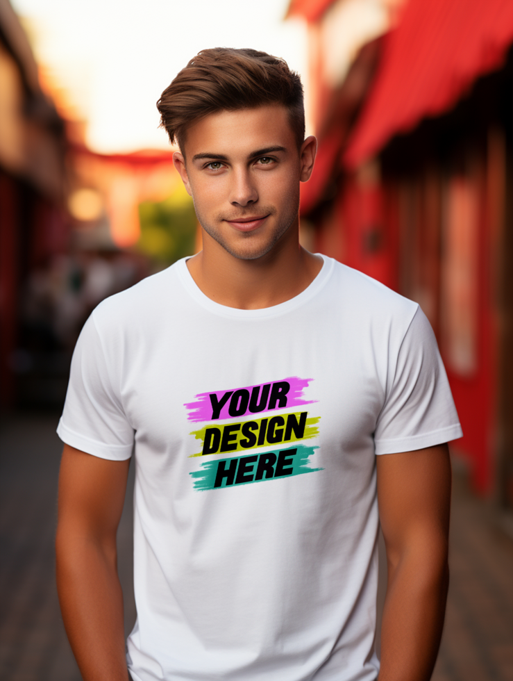 AI generated Editable tshirt mockup PSD template