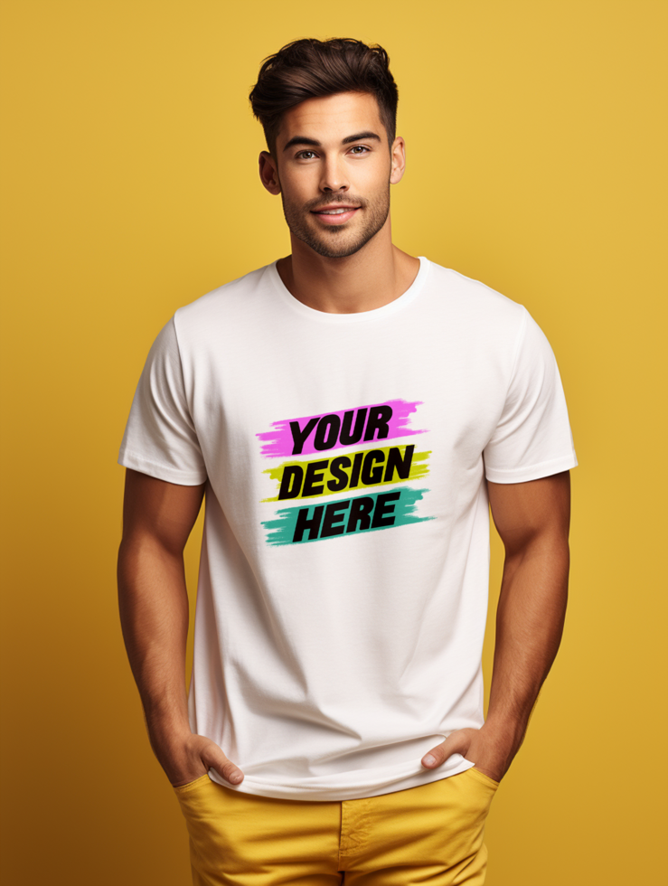 AI generated Editable tshirt mockup PSD template