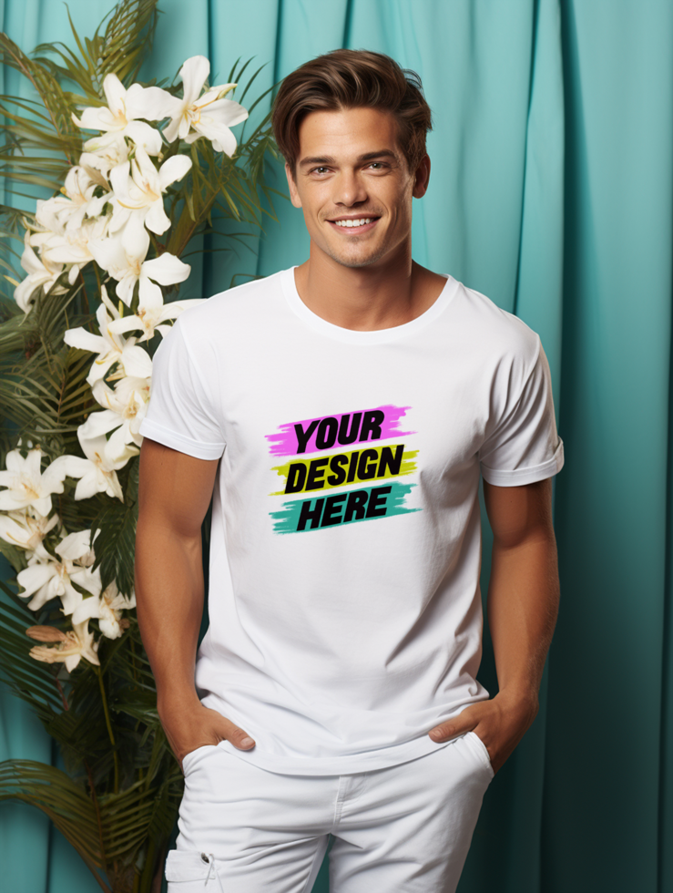 AI generated Editable tshirt mockup PSD template