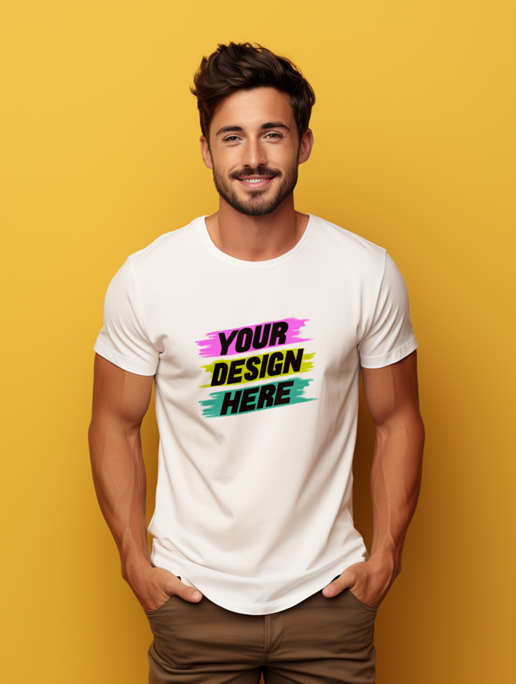 AI generated Editable tshirt mockup PSD template