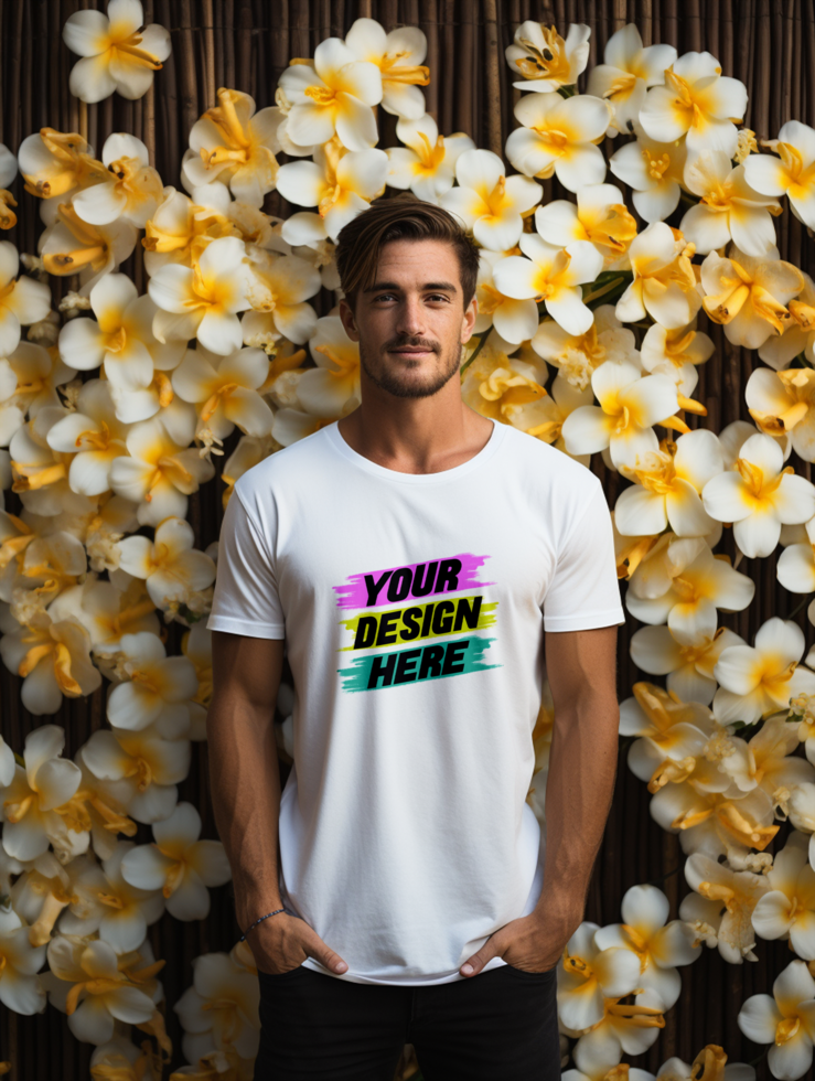 AI generated Editable tshirt mockup PSD template