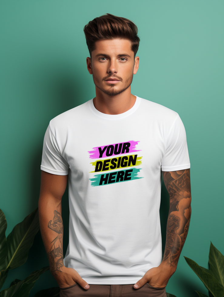 AI generated Editable tshirt mockup PSD template