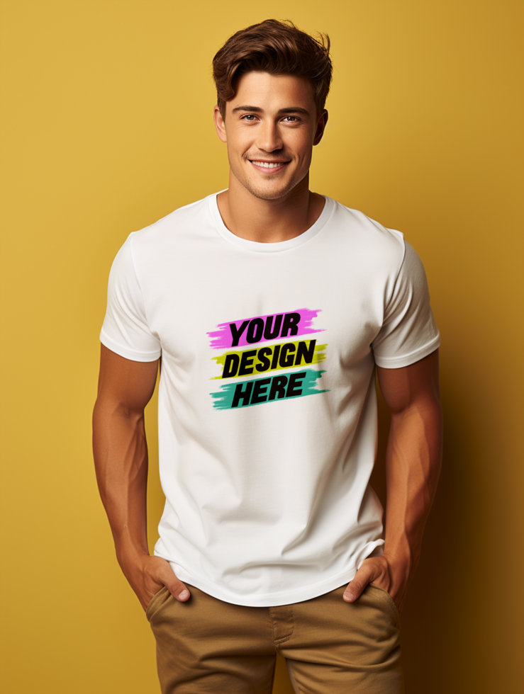 AI generated Editable tshirt mockup PSD template