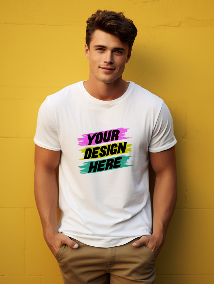 AI generated Editable tshirt mockup PSD template