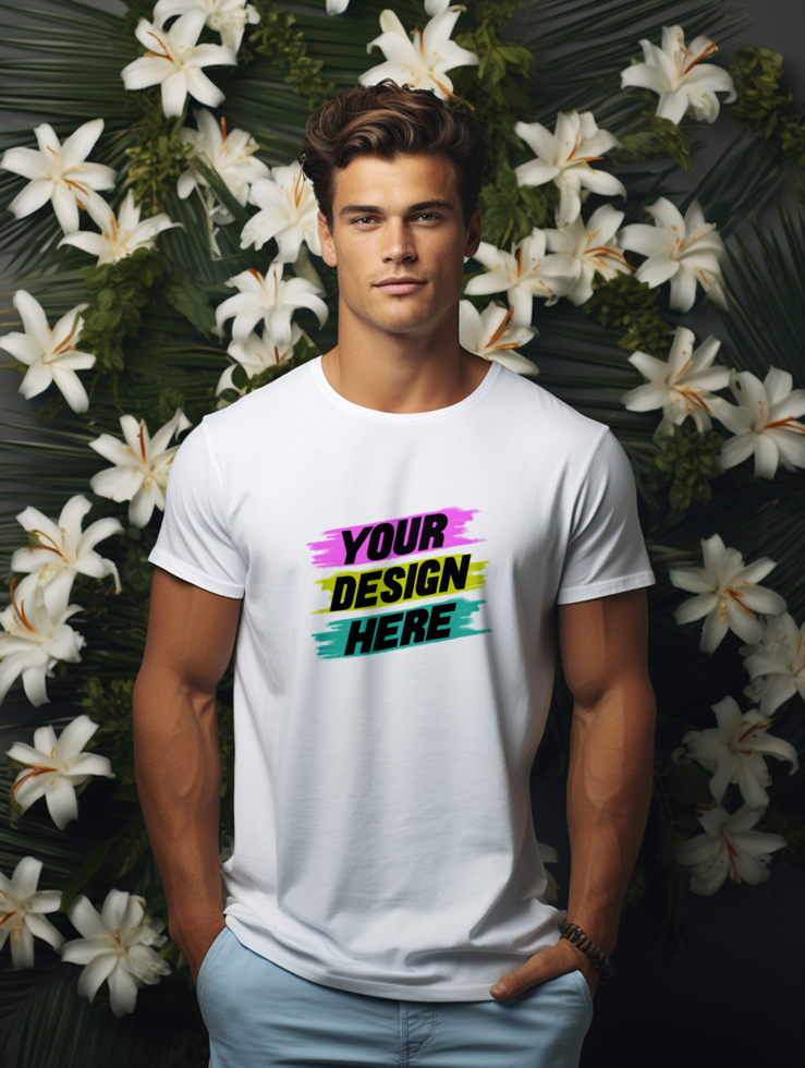 AI generated Editable tshirt mockup PSD template