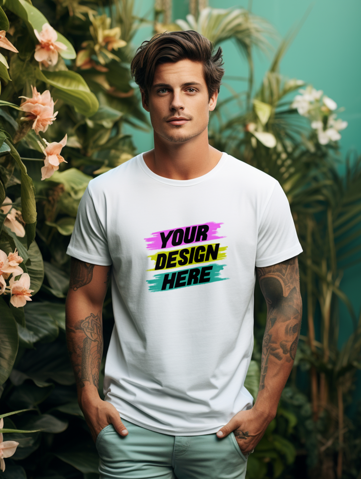 AI generated Editable tshirt mockup PSD template