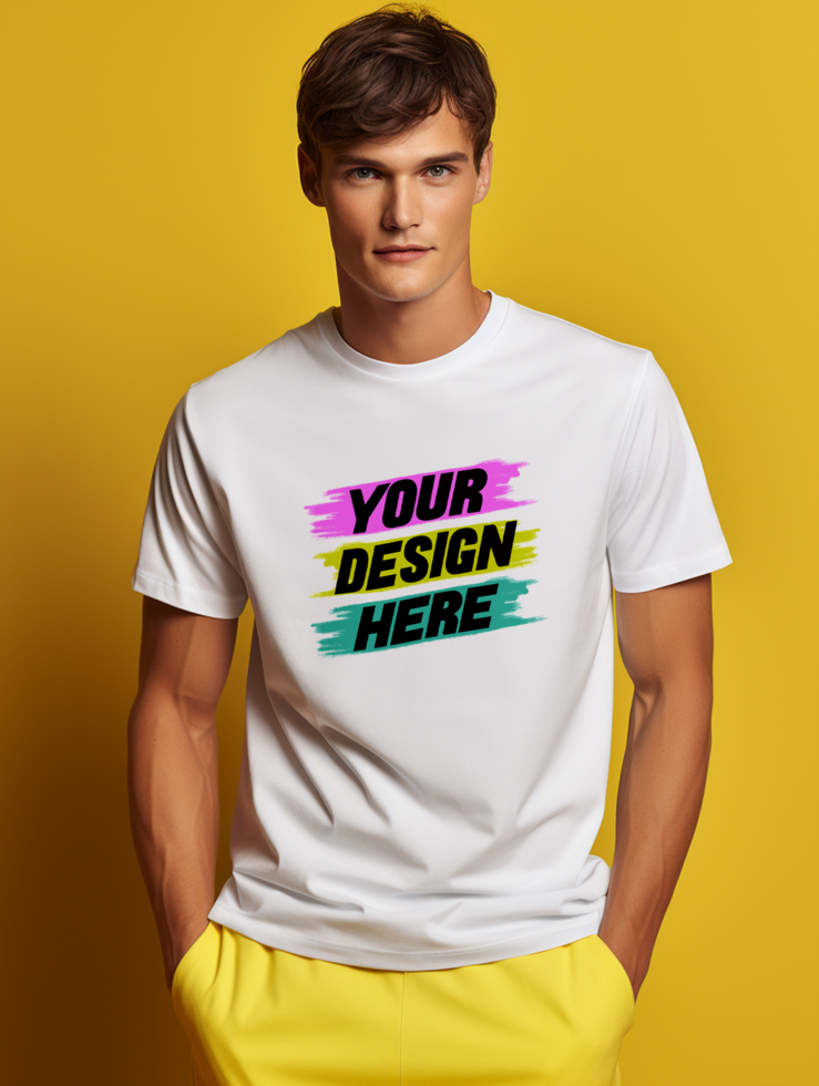 AI generated Editable tshirt mockup PSD template