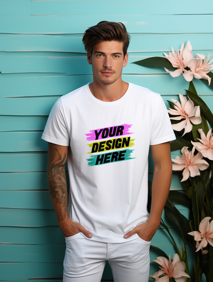 AI generated Editable tshirt mockup PSD template