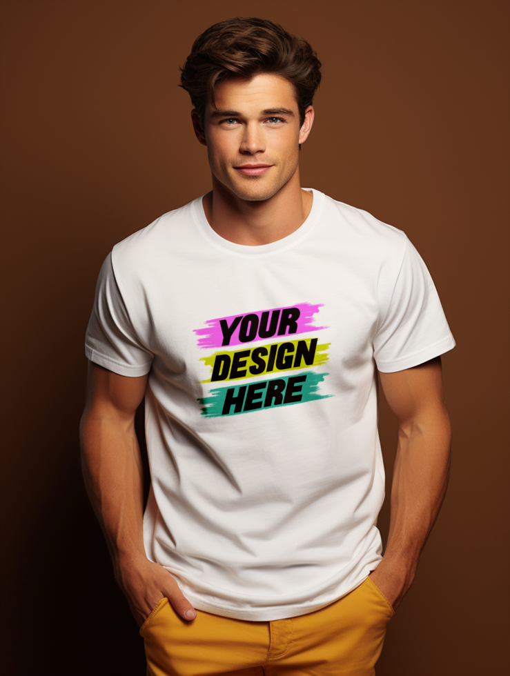 AI generated Editable tshirt mockup PSD template