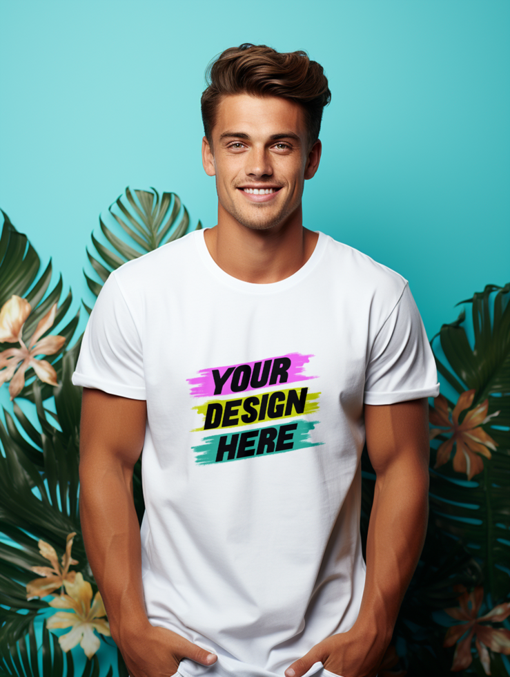 AI generated Editable tshirt mockup PSD template