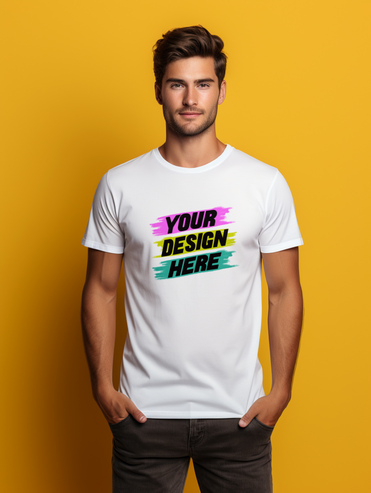 AI generated Editable tshirt mockup PSD template