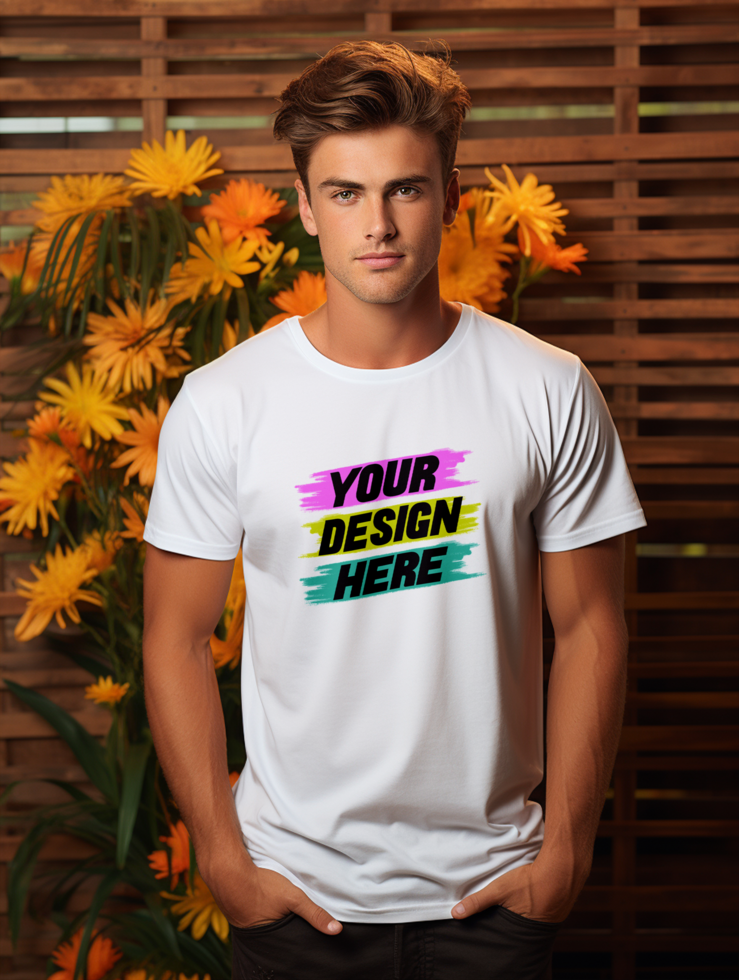 AI generated Editable tshirt mockup PSD template