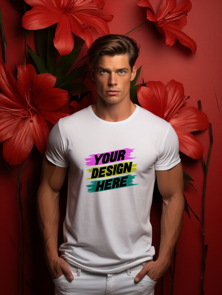 AI generated Editable tshirt mockup PSD template