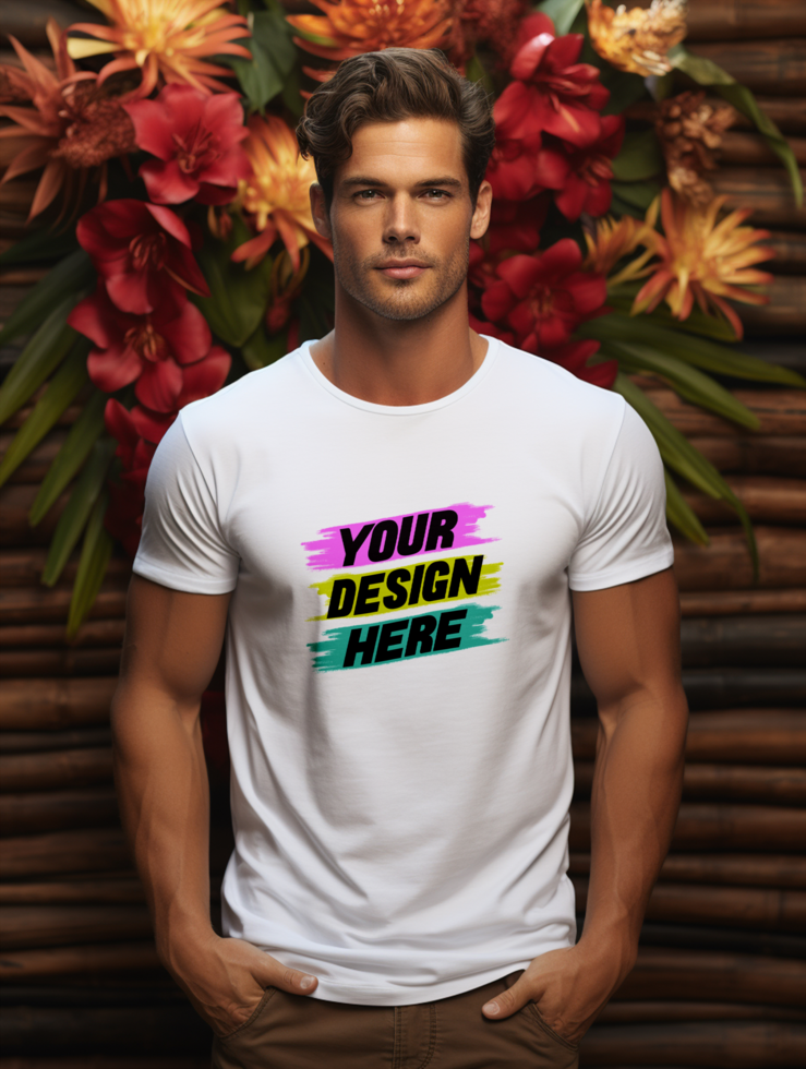AI generated Editable tshirt mockup PSD template
