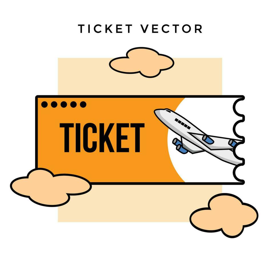 Ticket vector graphic element for travel