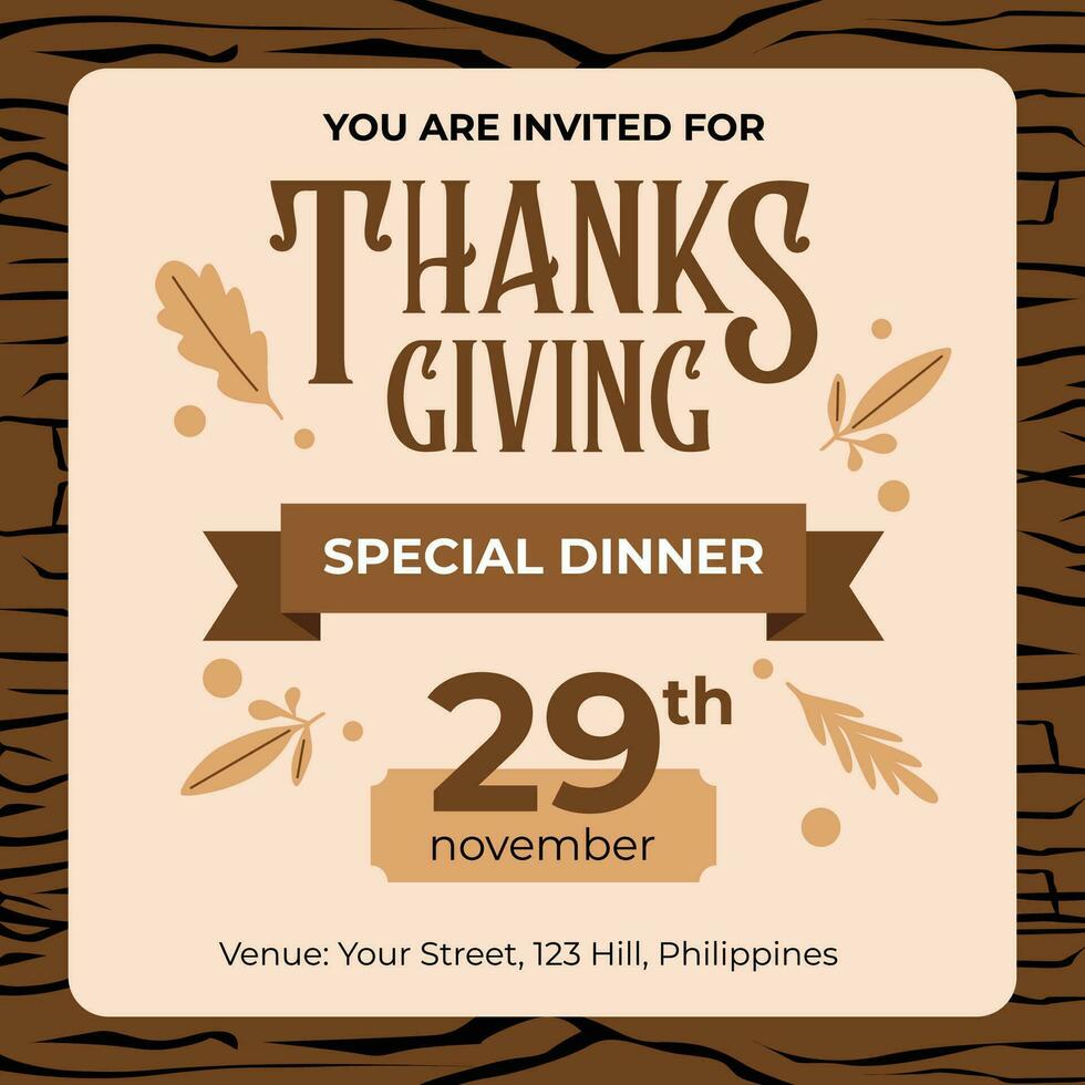 Thanksgiving graphic vector background in wood