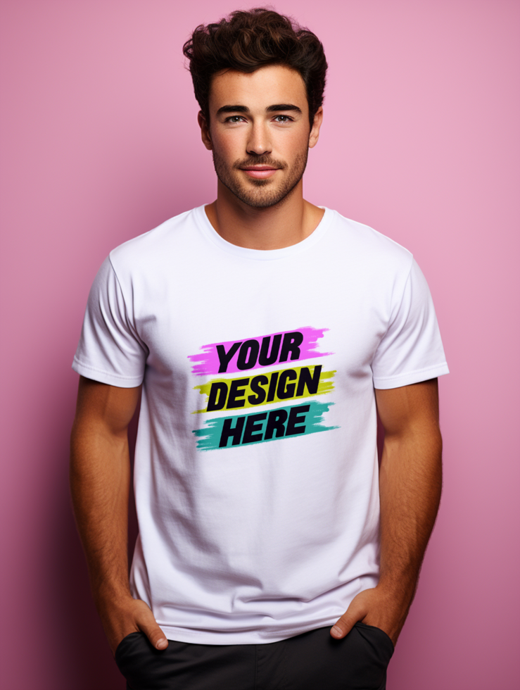 AI generated T-shirt mockup design PSD template