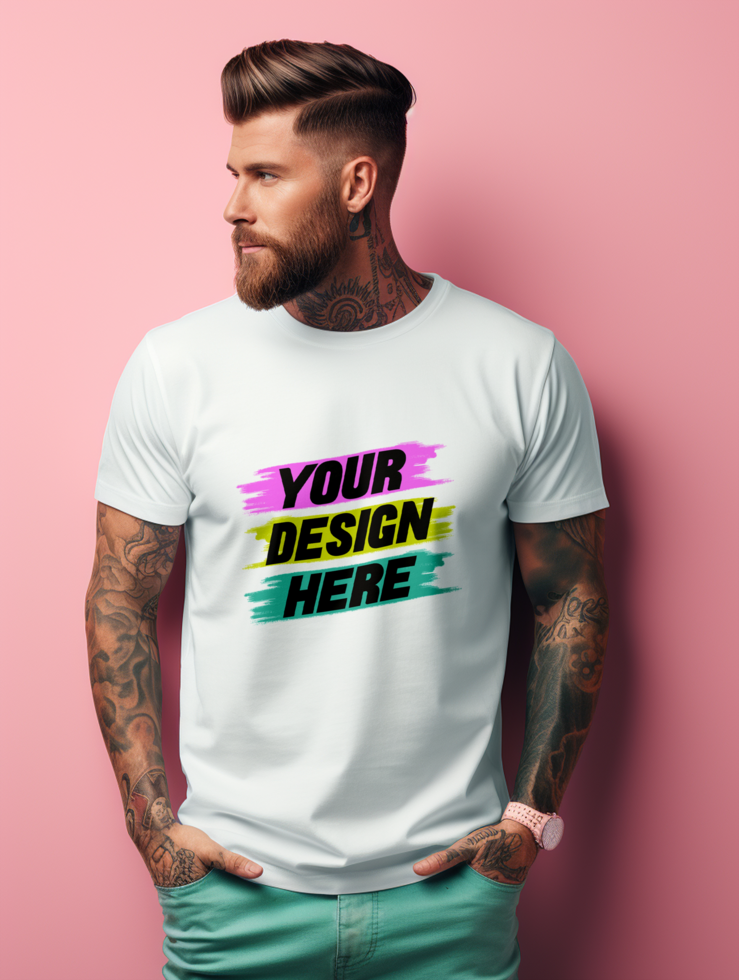 AI generated T-shirt mockup design PSD template