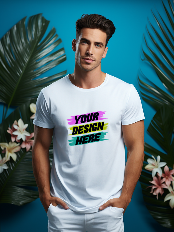 AI generated T-shirt mockup design PSD template