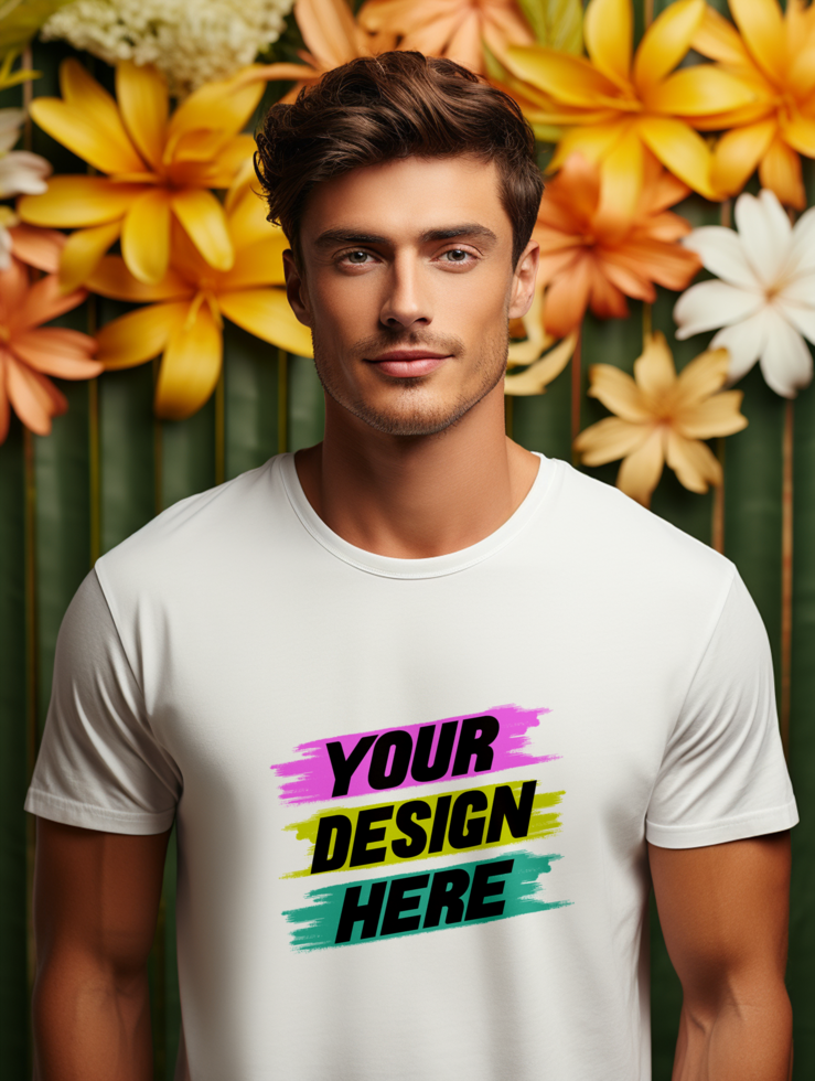 AI generated Editable tshirt mockup PSD template
