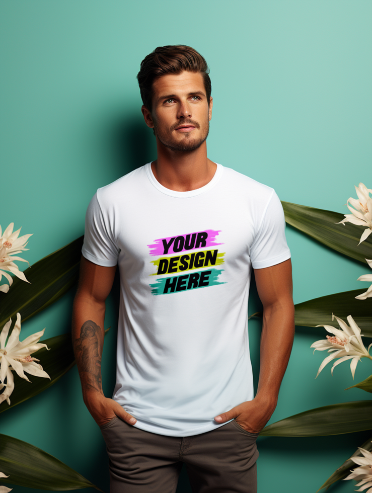 AI generated Editable tshirt mockup PSD template