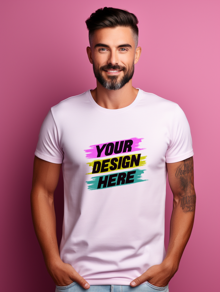 AI generated T-shirt mockup design PSD template
