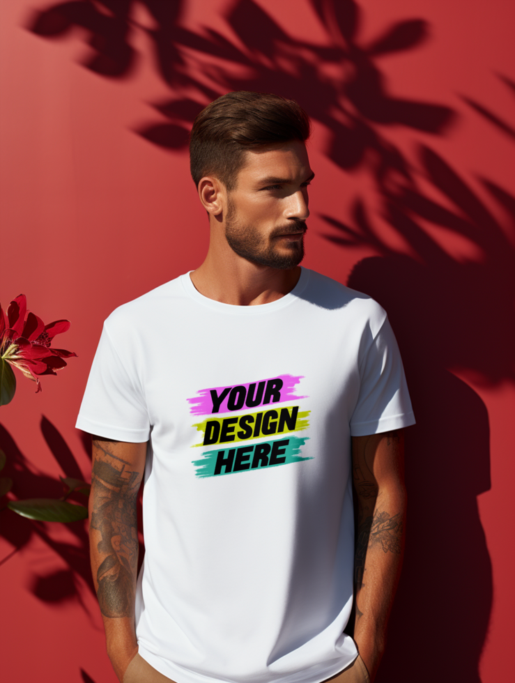 AI generated Editable tshirt mockup PSD template