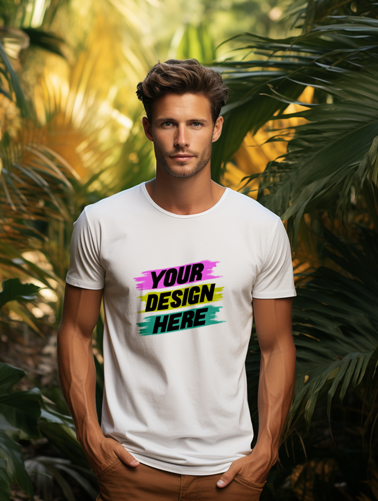 AI generated T-shirt mockup design PSD template