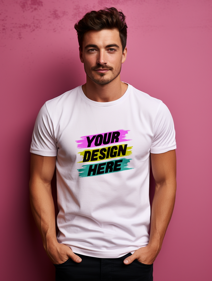 AI generated T-shirt mockup design PSD template