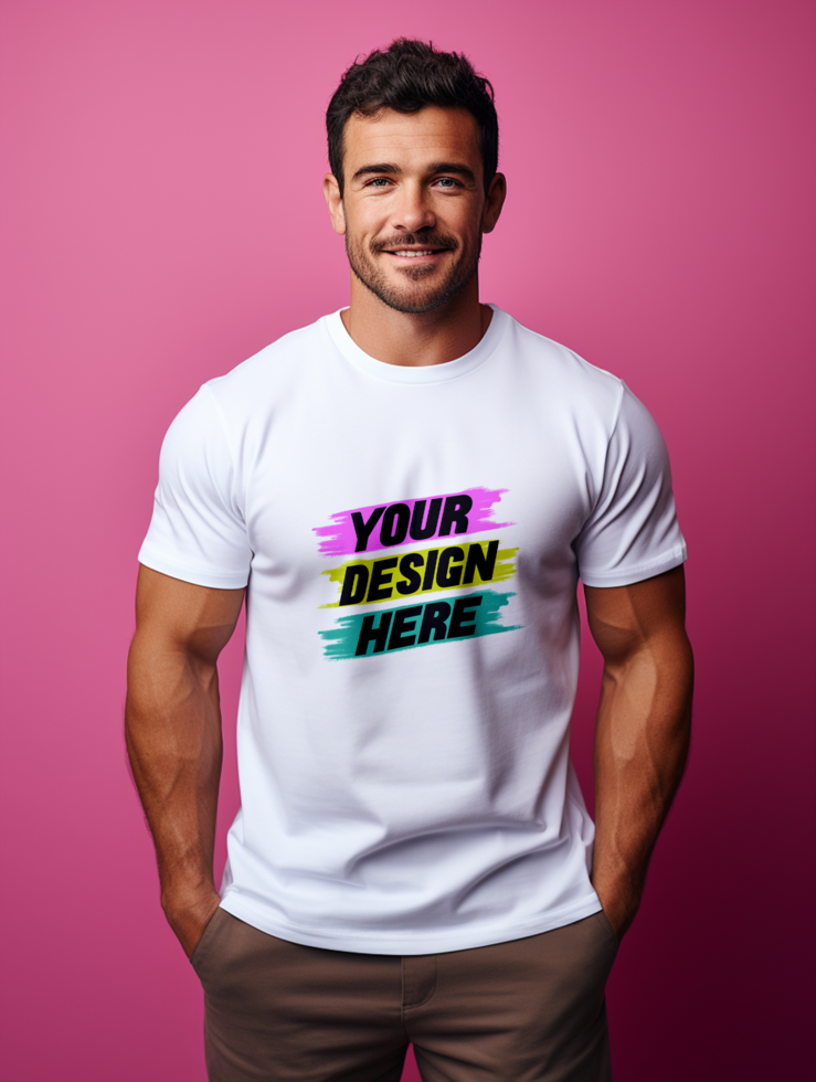 AI generated T-shirt mockup design PSD template