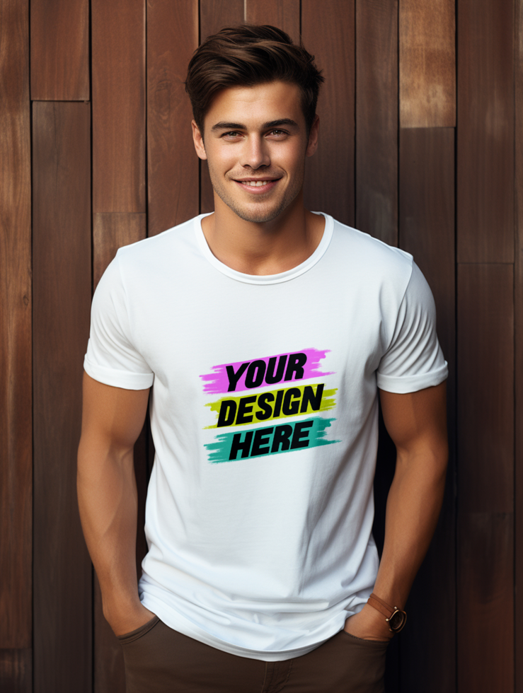 AI generated T-shirt mockup design PSD template
