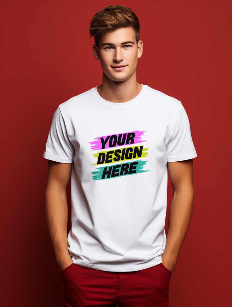 AI generated T-shirt mockup design PSD template
