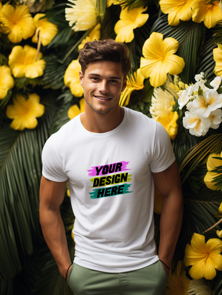 AI generated T-shirt mockup design PSD template