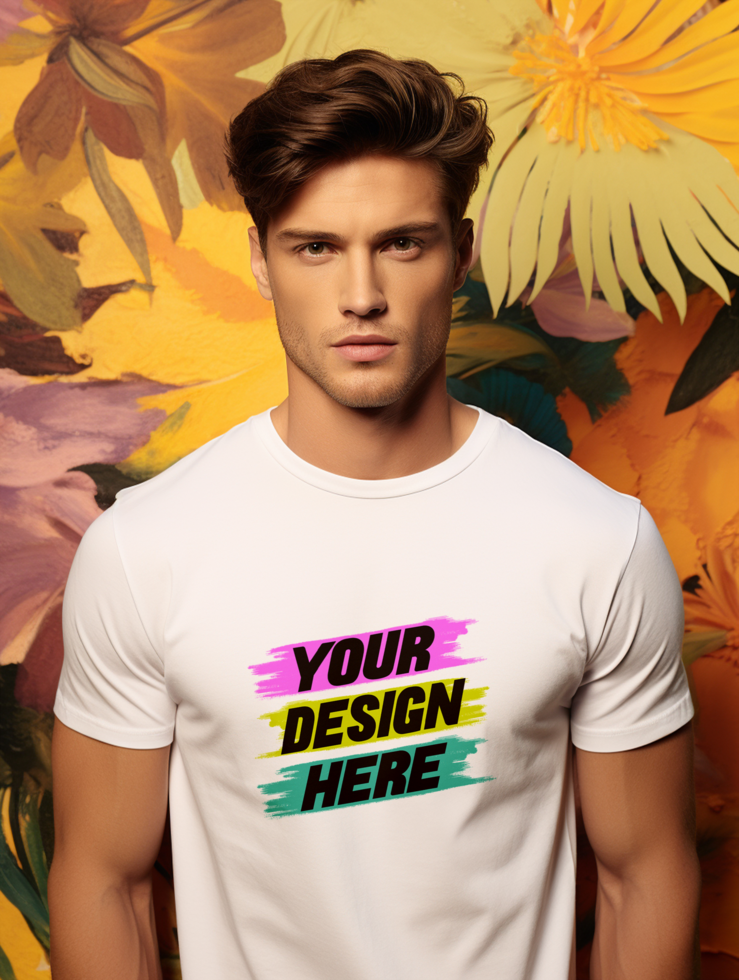 AI generated Editable tshirt mockup PSD template