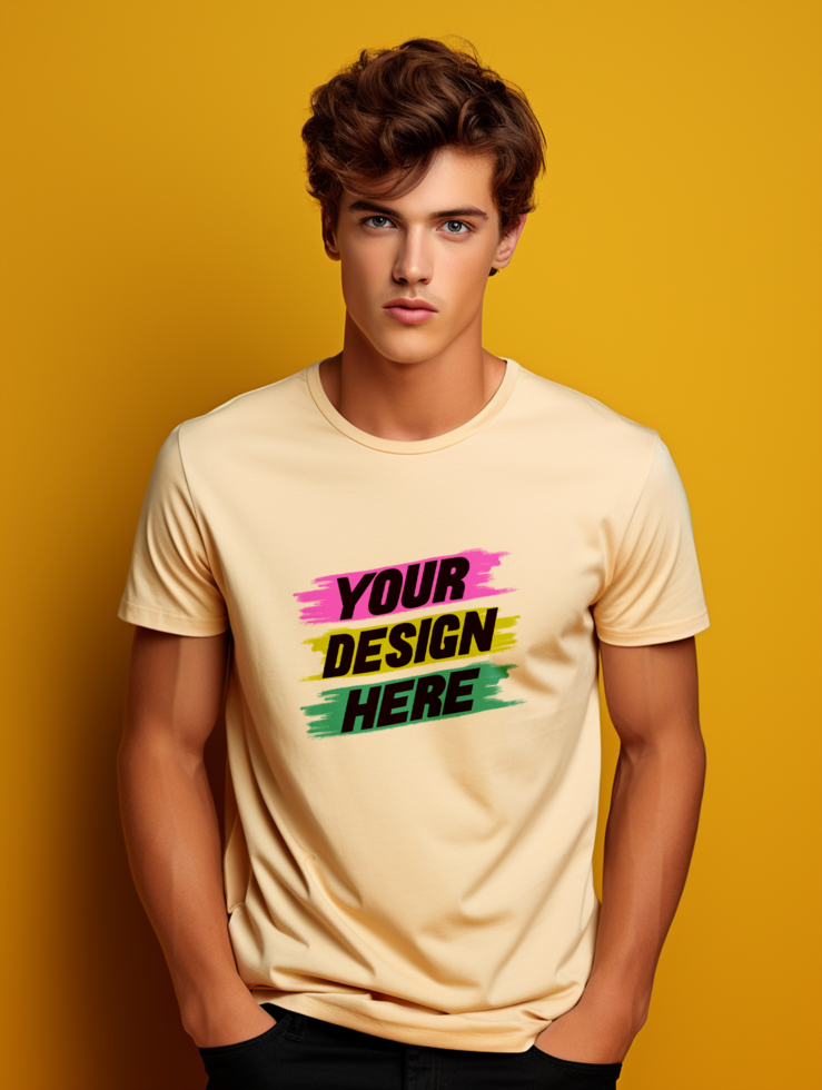 AI generated T-shirt mockup design PSD template