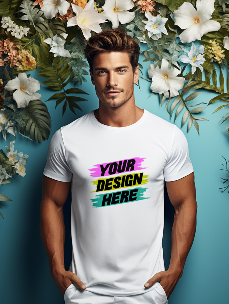 AI generated T-shirt mockup design PSD template