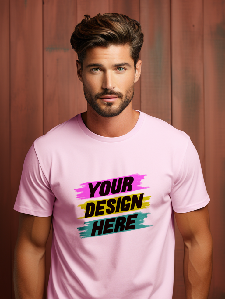 AI generated T-shirt mockup design PSD template