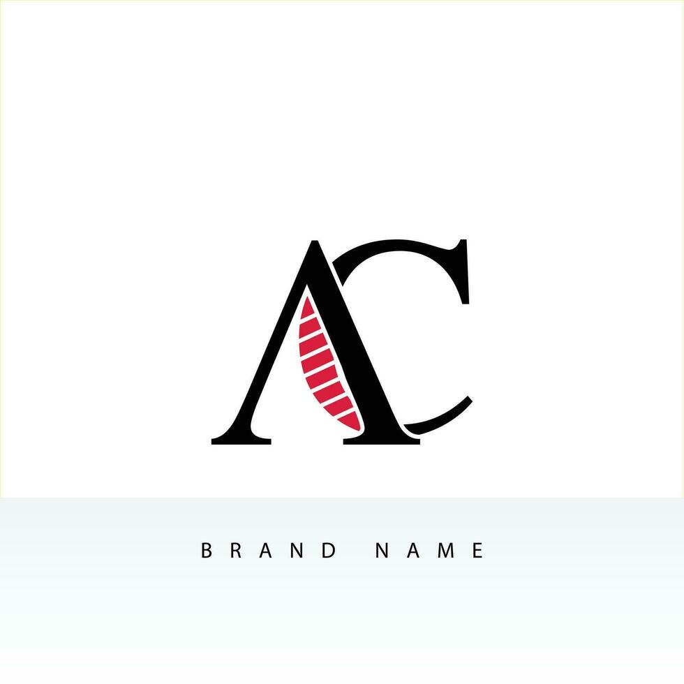 AC elegant logo template in gold color, vector file .eps 10, text and color is easy to edit