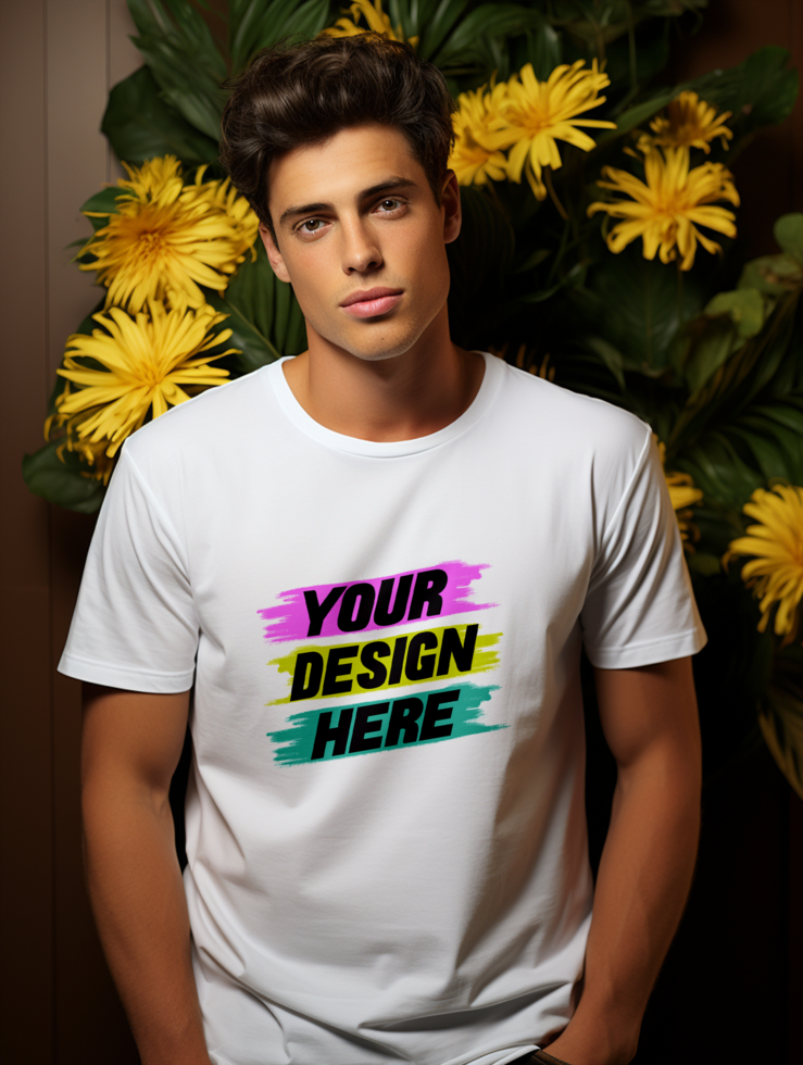 AI generated T-shirt mockup design PSD template