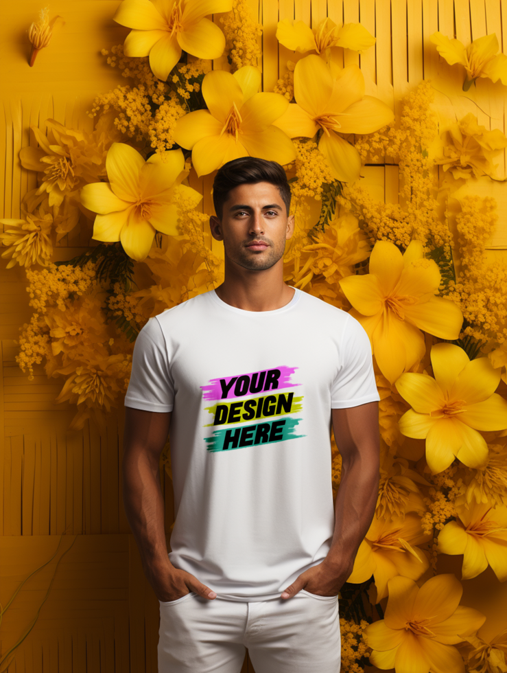 AI generated T-shirt mockup design PSD template