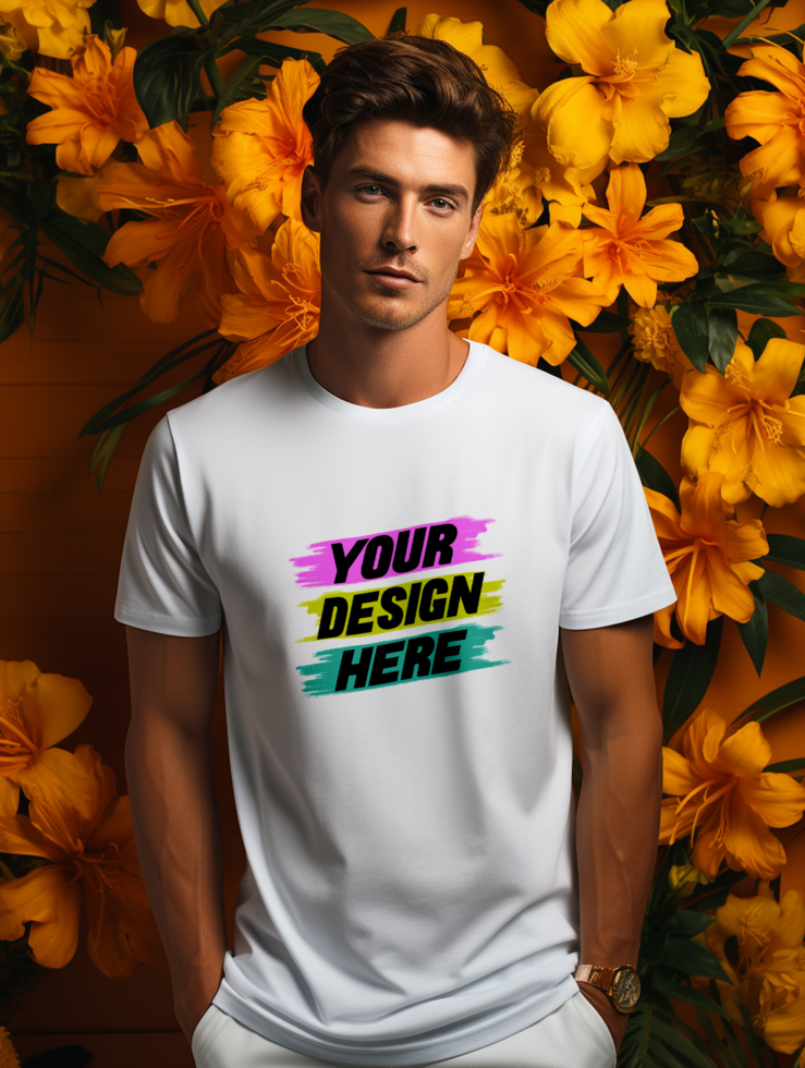 AI generated T-shirt mockup design PSD template