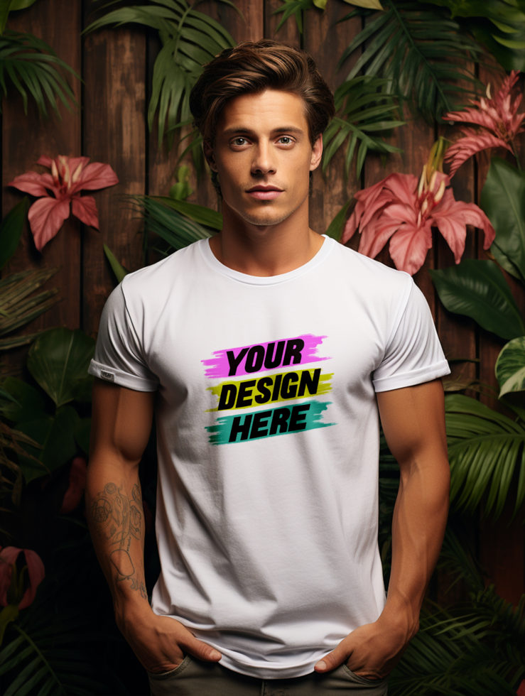AI generated T-shirt mockup design PSD template