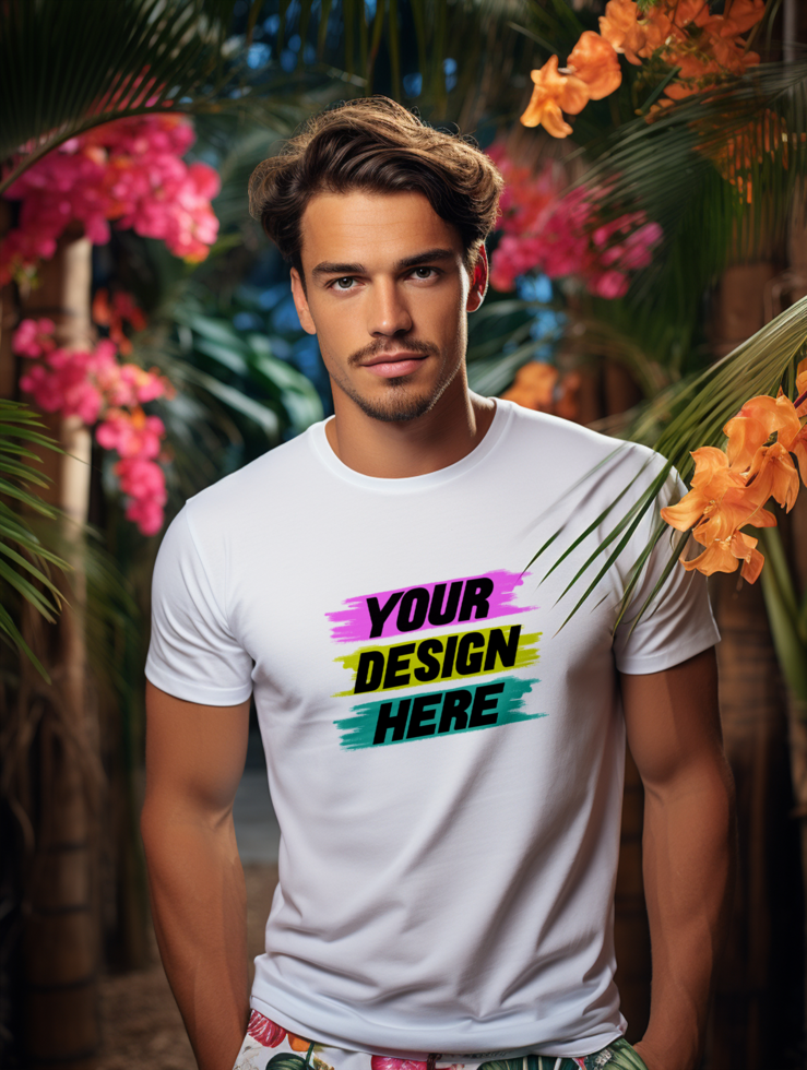 AI generated T-shirt mockup design PSD template