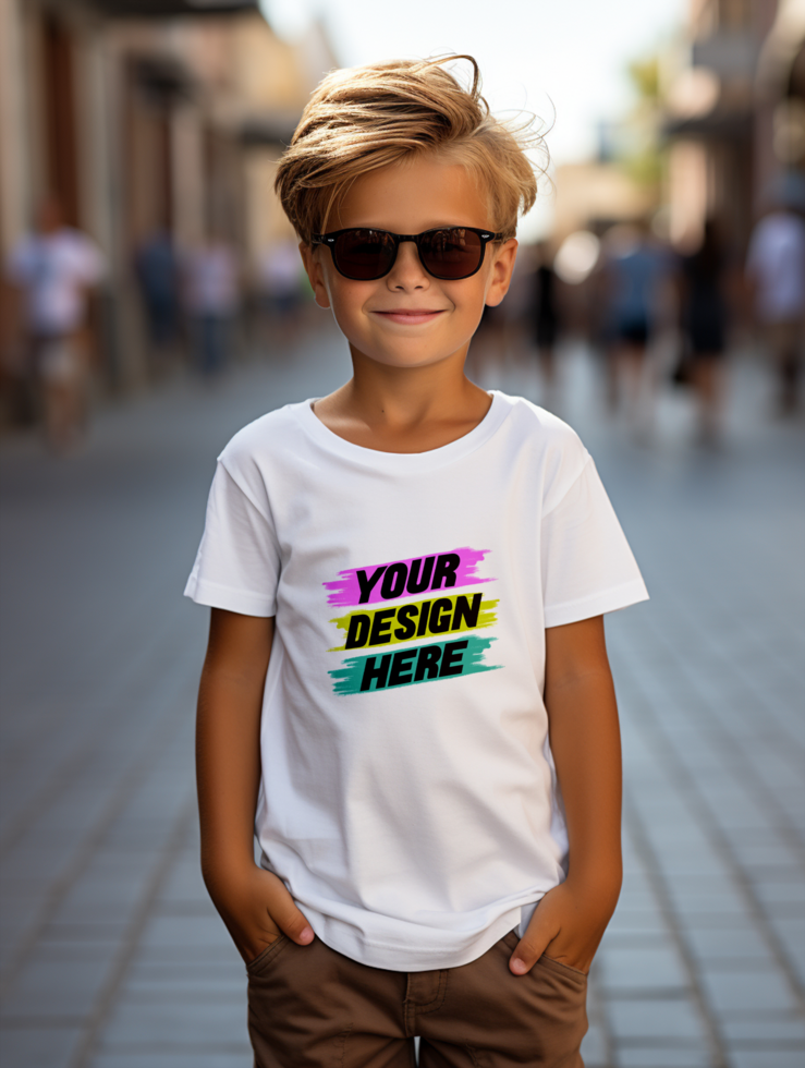 AI generated T-shirt mockup design PSD template
