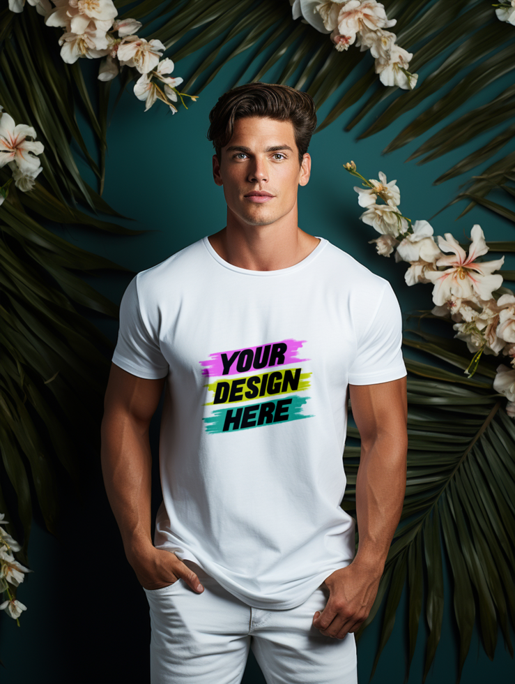 AI generated T-shirt mockup design PSD template