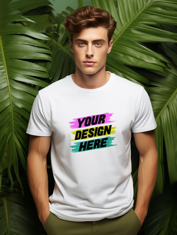 AI generated T-shirt mockup design PSD template