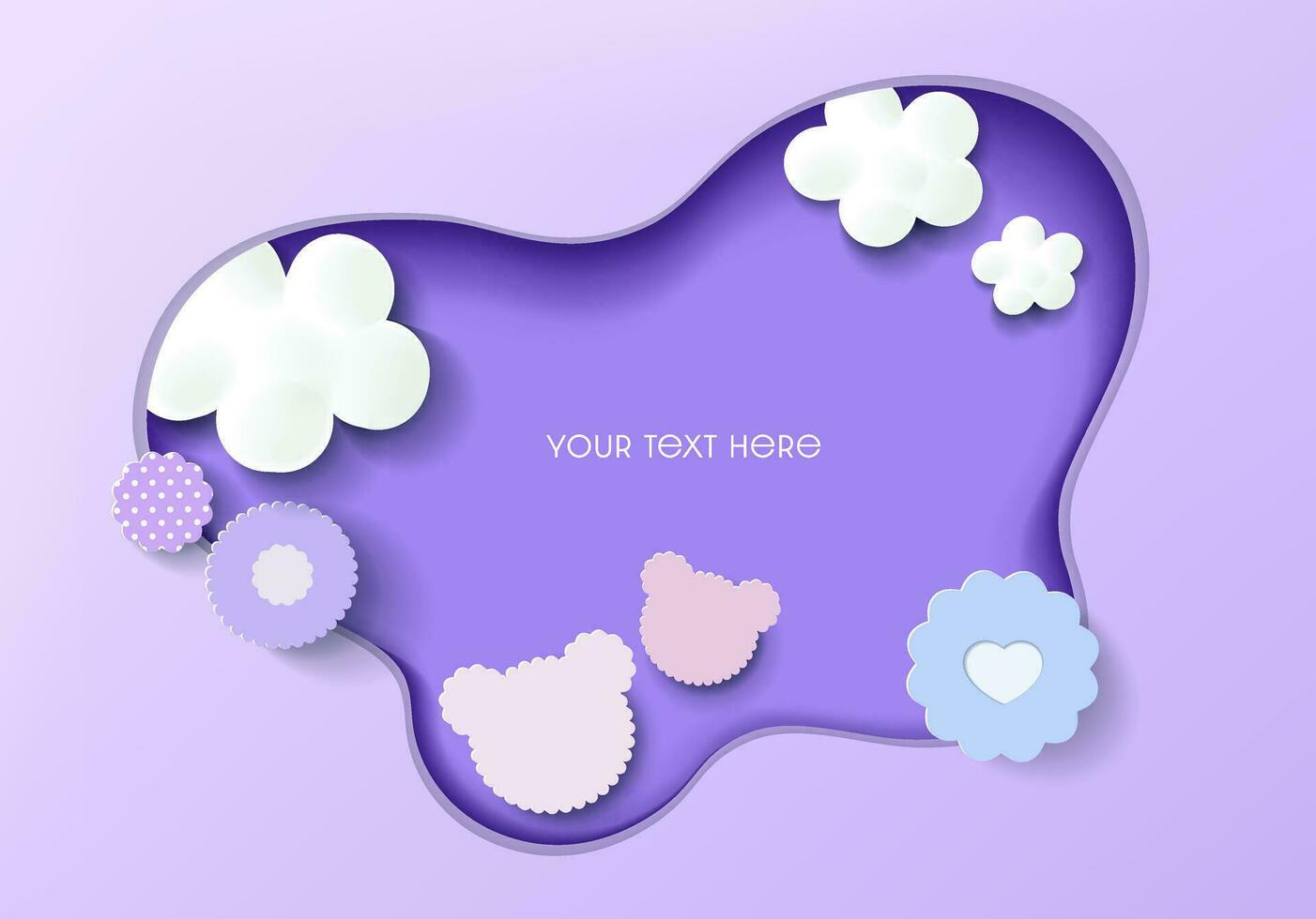 Vector background with cute design in paper cut style.