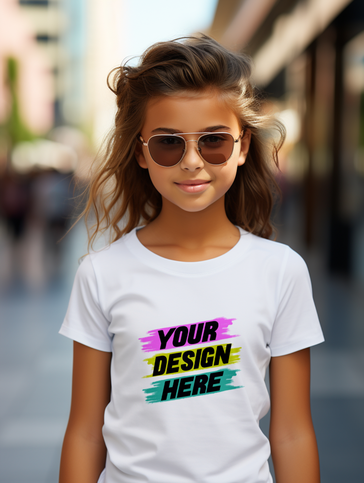 AI generated T-shirt mockup design PSD template