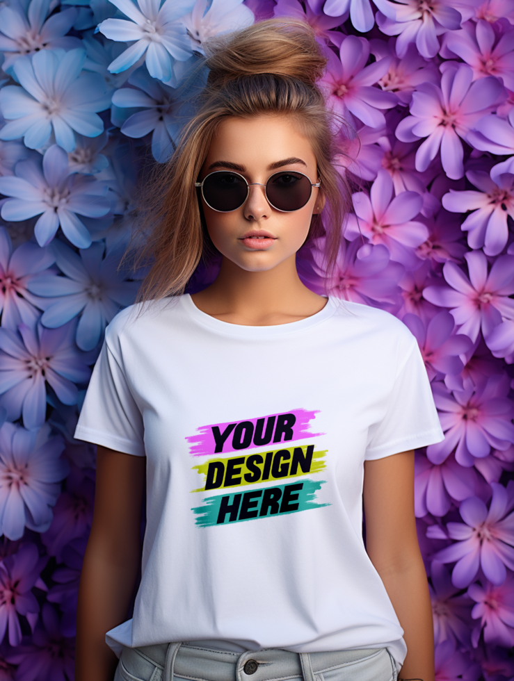 AI generated T-shirt mockup design PSD template